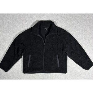 Athleta Cloud Fleece Sherpa Jacket Black Soft Cozy Comfy Casual Size Small